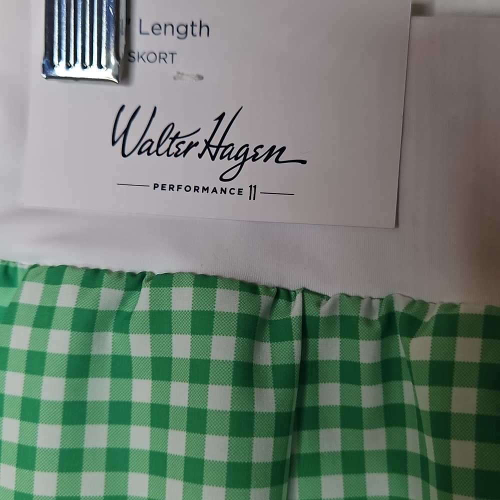NWT Walter Hagen Performance 11 Knit Skort Green And White Checks Size M - Picture 7 of 8